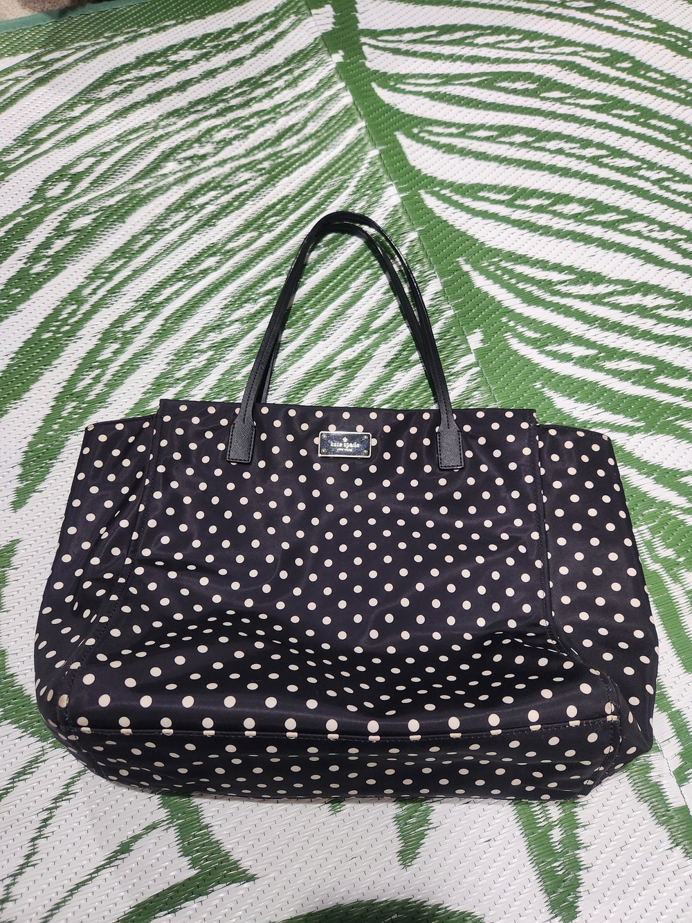 kate spade Black and Cream Polka Dot Tote
